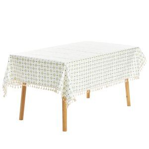 1 Pack Rectangle Tablecloth, Faux PU with Tassel 55x55inch Leaf